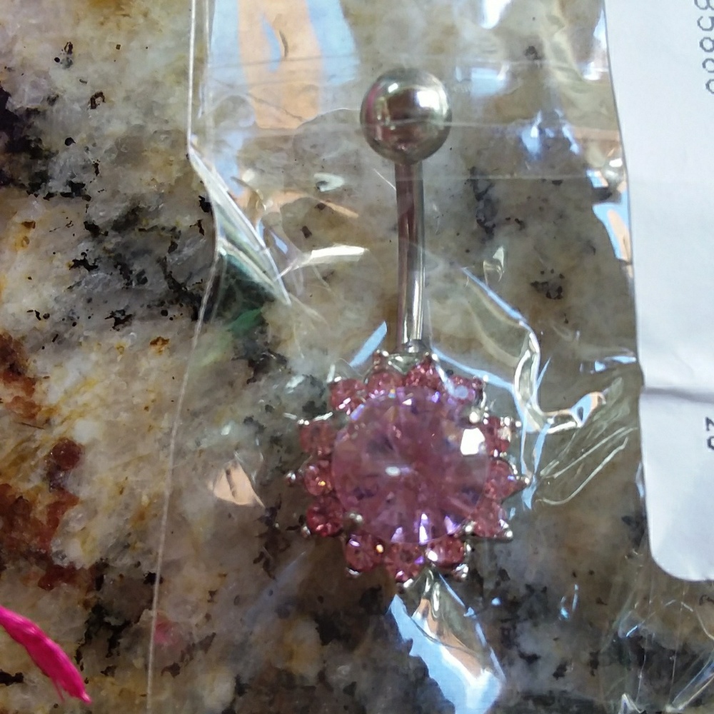 Pink navel ring